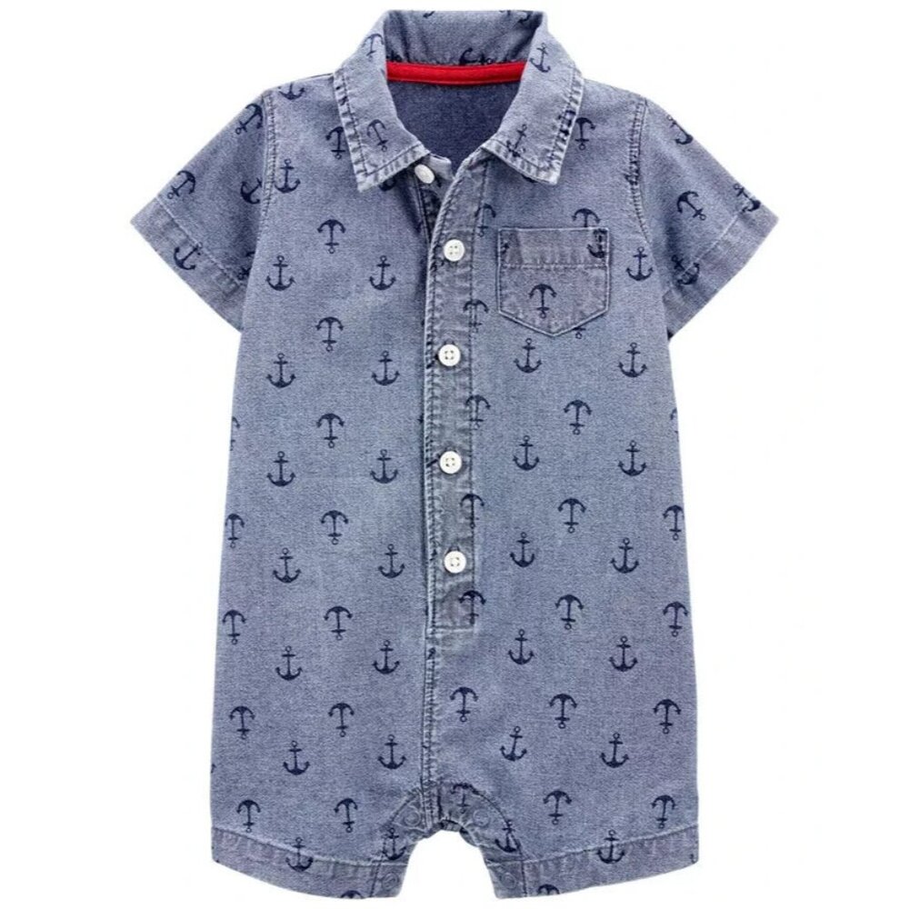 CARTER'S Baby Boy Anchor Romper Blue Size Newborn